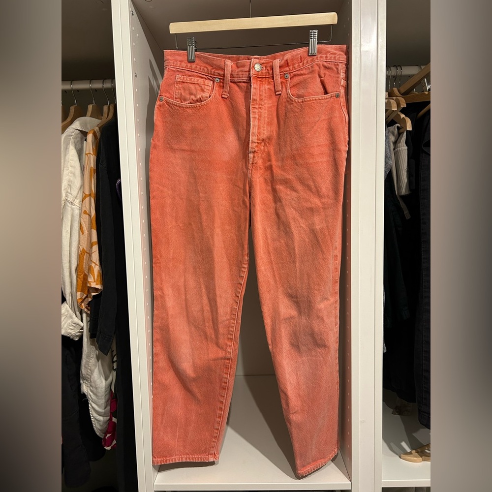 Madewell Mom Jean - size 30 - distressed red